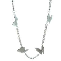 Stainless Steel Jewelry Necklace 314 Stainless Steel with 1.96inch extender chain Butterfly fashion jewelry & Unisex original color Length Approx 22 Inch Sold By PC
