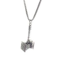 Stainless Steel Jewelry Necklace, 314 Stainless Steel, Hammer of Thor, fashion jewelry & Unisex, original color, nickel, lead & cadmium free, Length:Approx 27.5 Inch, Sold By PC