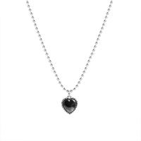 Stainless Steel Jewelry Necklace, 314 Stainless Steel, with Resin, with 1.96inch extender chain, Heart, fashion jewelry & ball chain & for woman, original color, nickel, lead & cadmium free, Length:Approx 15.7 Inch, Sold By PC