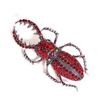 Rhinestone Brooch Zinc Alloy Insect platinum color plated Unisex & with rhinestone Sold By PC