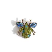 Rhinestone Brooch, Tibetan Style, Insect, gold color plated, for woman & with rhinestone, more colors for choice, 31x35mm, Sold By PC