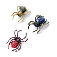 Rhinestone Brooch Zinc Alloy Spider gold color plated for woman & with rhinestone Sold By PC