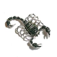 Rhinestone Brooch, Tibetan Style, Scorpion, plated, Unisex & different size for choice & with rhinestone, more colors for choice, Sold By PC