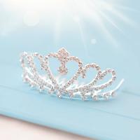 Decorative Hair Combs, Tibetan Style, Crown, platinum color plated, for children & different styles for choice & with rhinestone & hollow, 40x35mm, Sold By PC