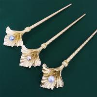 Hair Stick, Tibetan Style, with Plastic Pearl, gold color plated, for woman, more colors for choice, 180mm, Sold By PC