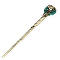 Hair Stick, Tibetan Style, Snake, gold color plated, for woman & with rhinestone, more colors for choice, 155mm, Sold By PC