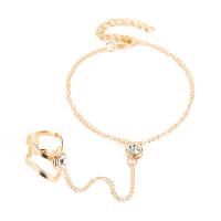 Zinc Alloy Bracelet Ring plated & for woman & with rhinestone nickel lead & cadmium free Sold By PC