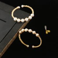 Brass Cuff Bangle with Freshwater Pearl fashion jewelry & for woman nickel lead & cadmium free Inner Approx 51mm Sold By PC