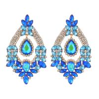 Rhinestone Earring Zinc Alloy plated fashion jewelry & for woman & with rhinestone nickel lead & cadmium free Sold By Pair