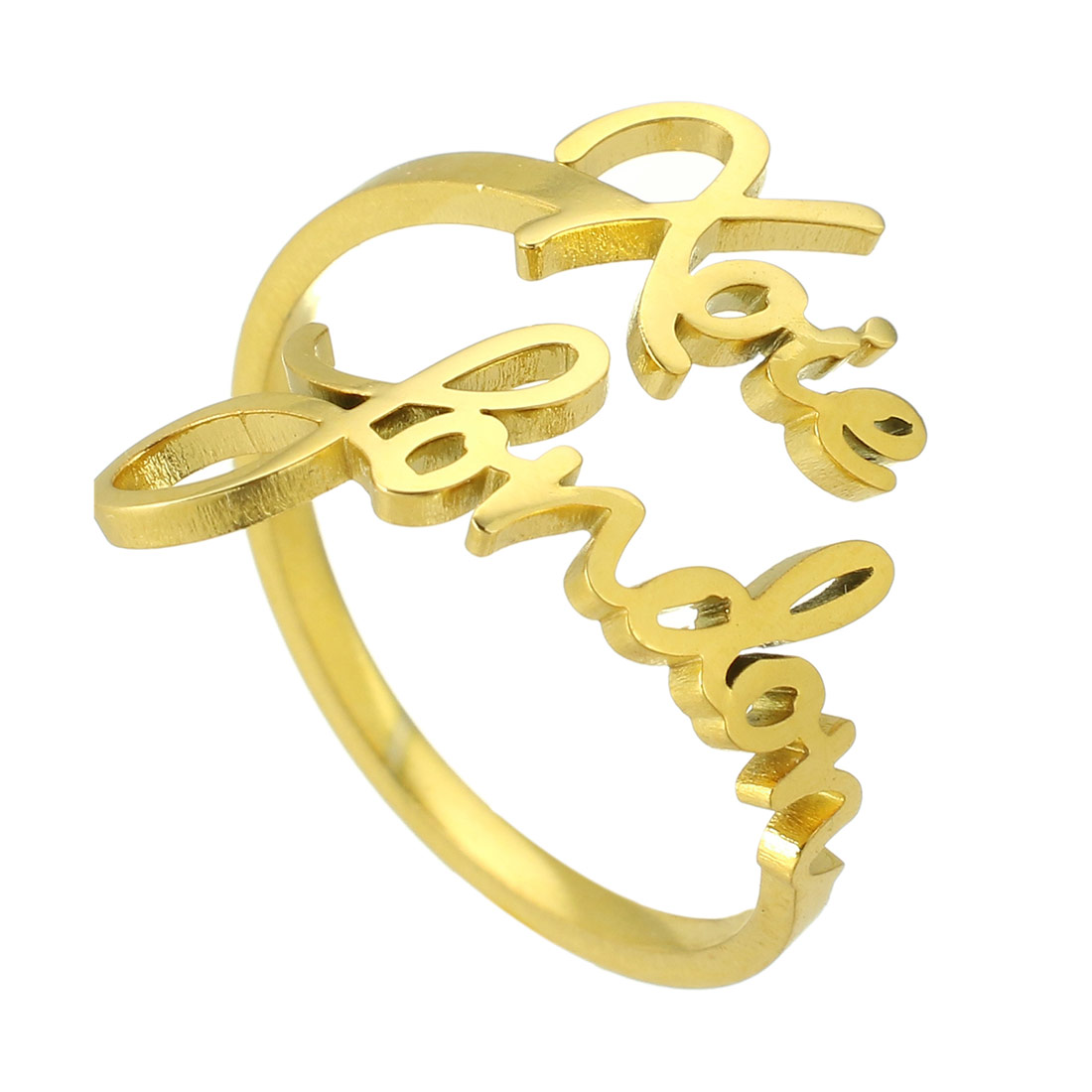 304 Edelstahl Manschette Fingerring, Modeschmuck & für Frau, goldfarben, verkauft von PC