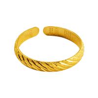 Brass Cuff Bangle, for woman, golden, 50-60mm, Sold By PC