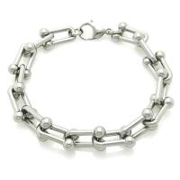 Titanium Steel Bracelet, electrolyzation, Unisex & anti-fatigue, silver color, Sold By PC