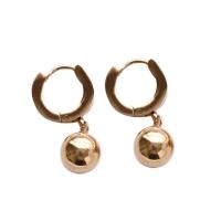 Titanium Steel Huggie Hoop Drop Earring, titanium hoop earring, plated, for woman, golden, 5-45mm, Sold By Pair