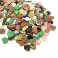 كبوشن الأحجار الكريمة, حجر طبيعي, قلب, مصقول, ديي & مواد مختلفة للاختيار, المزيد من الألوان للاختيار, 15x18x6mm, تباع بواسطة PC