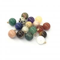 Gemstone Pendants Jewelry, Natural Stone, Round, different materials for choice & Unisex, more colors for choice, 10mm, Sold By PC