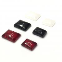 Glass Cabochons Rectangle imitation jade & DIY Sold By PC