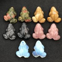 Kamień naturalny Ozdoba, żaba, do wyboru różne materiały & dla obu płci, dostępnych więcej kolorów, 38mm, sprzedane przez PC