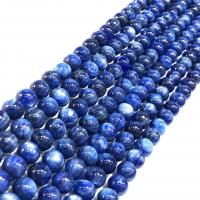 cianite perla, Cerchio, diversi gradi per la scelta & DIY & formato differente per scelta, blu, Venduto per Appross. 14.96 pollice filo