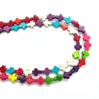 Türkis Perlen, Natürliche Türkis, Kreuz, DIY & verschiedene Größen vorhanden, gemischte Farben, verkauft per ca. 14.96 ZollInch Strang