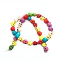 Turquoise Beads, Natural Turquoise, Skull, DIY & different size for choice, mixed colors, Sold Per Approx 14.96 Inch Strand