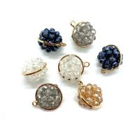 Crystal Pendants with Brass Round gold color plated DIY & faceted Crystal CAL Sold By PC