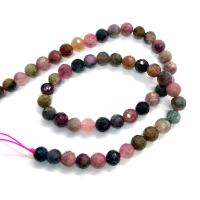 Turmalin Perle, rund, DIY & facettierte, gemischte Farben, 6mm, verkauft per ca. 14.96 ZollInch Strang
