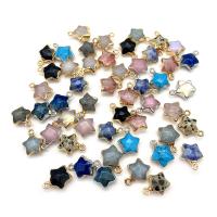 Bijoux Pendentifs en pierres gemmes, pierre gemme, avec laiton, étoile, Placage, différents matériaux pour le choix & facettes, plus de couleurs à choisir, 13x16mm, Vendu par PC