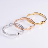 Stainless Steel Bangle 316 Stainless Steel Round Vacuum Ion Plating fashion jewelry & Unisex & with rhinestone Sold By PC