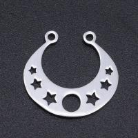 Stainless Steel Connector 201 Stainless Steel Moon Vacuum Ion Plating fashion jewelry & DIY & Unisex Sold By Bag