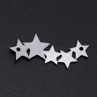 Stainless Steel Connector, 201 Stainless Steel, Star, Vacuum Ion Plating, fashion jewelry & polished & DIY & Unisex, more colors for choice, 30x12mm, 5PCs/Bag, Sold By Bag