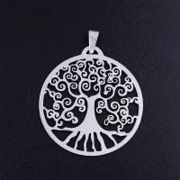 Stainless Steel Pendants, 201 Stainless Steel, Tree, Vacuum Ion Plating, fashion jewelry & polished & DIY & Unisex, more colors for choice, 37x30mm, 5PCs/Bag, Sold By Bag