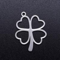 Stainless Steel Pendants, 201 Stainless Steel, Four Leaf Clover, Vacuum Ion Plating, fashion jewelry & polished & DIY & Unisex, more colors for choice, 23x18mm, 5PCs/Bag, Sold By Bag