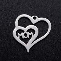 Stainless Steel Heart Pendants, 201 Stainless Steel, Vacuum Ion Plating, fashion jewelry & polished & DIY & Unisex, more colors for choice, 16x15mm, 5PCs/Bag, Sold By Bag