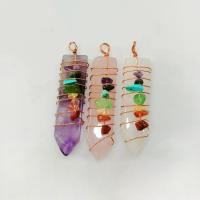 Gemstone Pendants Jewelry, with Brass, polished, fashion jewelry & different materials for choice, 48-52mm, Sold By PC