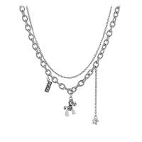 Stainless Steel Jewelry Necklace, 314 Stainless Steel, with 1.96inch extender chain, Horse, Double Layer & fashion jewelry & Unisex, original color, Length:Approx 16.5 Inch, Sold By PC