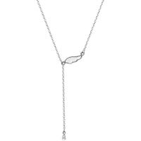 Stainless Steel Jewelry Necklace 314 Stainless Steel with zinc alloy pendant & White Shell with 1.96inch extender chain Wing Shape fashion jewelry & oval chain & for woman Length Approx 15.3 Inch Sold By PC