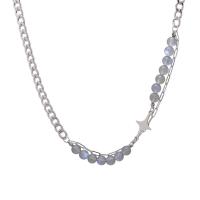 Stainless Steel Jewelry Necklace, 314 Stainless Steel, with Glass Beads, with 1.96inch extender chain, fashion jewelry & Unisex, original color, Length:Approx 19.3 Inch, Sold By PC