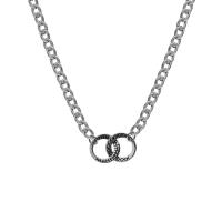 Edelstahl Schmuck Halskette, mit Verlängerungskettchen von 1.96inch, Kreisring, Modeschmuck & für Frau & hohl, originale Farbe, Länge:ca. 15.7 ZollInch, verkauft von PC