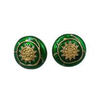 Zinc Alloy Stud Earring gold color plated & for woman & enamel Sold By Pair