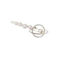 Hair Clip Zinc Alloy gold color plated & for woman & with rhinestone & hollow Sold By PC