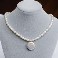Collier de perles d'eau douce naturelles, perle d'eau douce cultivée, avec 1.97inch chaînes de rallonge, 14K rempli d’or, pour femme, 4-5mm,18-20mm, Longueur:Environ 17.72 pouce, Vendu par PC