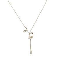 Messing Halskette, goldfarben plattiert, Modeschmuck & für Frau, frei von Nickel, Blei & Kadmium, Länge:ca. 17.72 ZollInch, verkauft von PC