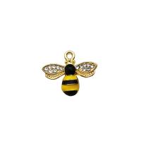 Zinc Alloy Rhinestone Pendants Bee enamel & with rhinestone mixed colors Sold By PC