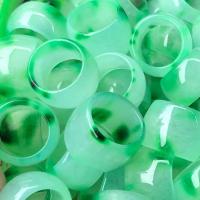 Piedra del jaspe anillo, unisexo, verde, 17mm, Vendido por UD