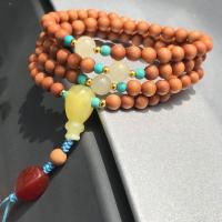 108 Mala Beads Sandalwood with Natural Stone Unisex mixed colors 6mm Sold Per Approx 21 cm Strand