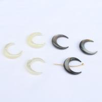 Natural Freshwater Shell Beads Moon plated 20mm Sold By PC