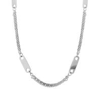 Titanium Steel Necklace, polished, Unisex, silver color, 5.30mm, Sold By PC