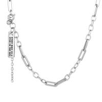 Titanstahl Halskette, poliert, unisex, Silberfarbe, 6x5.50mm, verkauft von PC