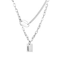 Titanstahl Halskette, poliert, unisex, Silberfarbe, 10mm, verkauft von PC