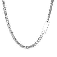 Titanium Steel Necklace, polished, Unisex, silver color, 5.50mm, Sold By PC
